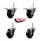 Service Caster 3 Inch Soft Rubber Swivel 34 Inch Threaded Stem Caster Set 2 Total Lock Brakes SCC-TSTTL20S314-SRS-34212-2-S-2 - alternate 4